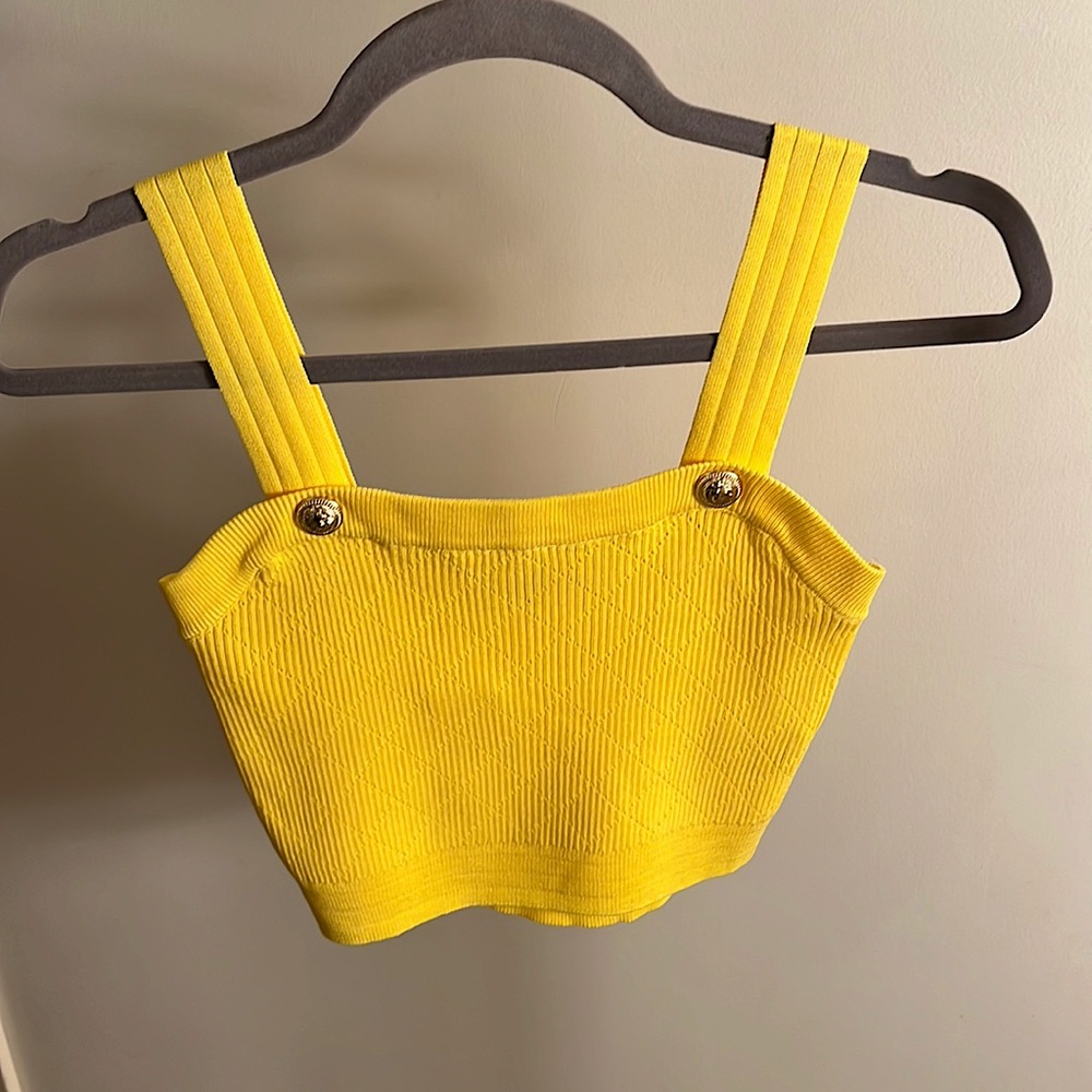 Yellow crop top